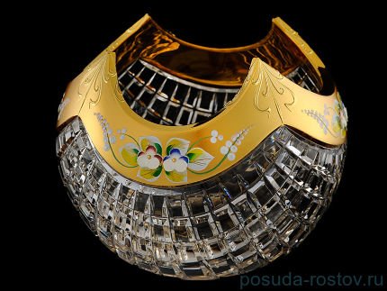 Ваза для конфет 18 см &quot;A.Crystal /Хрусталь с золотом&quot; / 103655