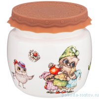 Банка для сыпучих продуктов 750 мл с силиконовой крышкой &quot;совушки&quot; / 234138