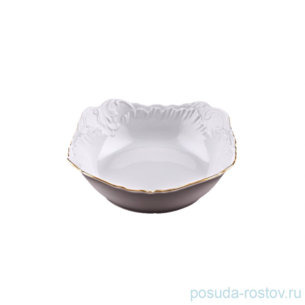 Салатник 17 см квадратный "Рококо /Отводка золото"  / 109955