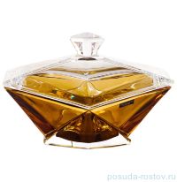 Ваза для конфет 22 см с крышкой &quot;Оригами /Янтарная&quot; / 155641