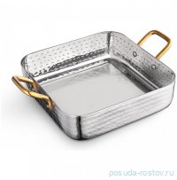 Сковородка 16 x 16 x 4.2 см квадратная мини с 2-мя ручками для подачи &quot;Hammered&quot; / 370356