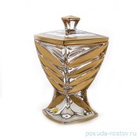 Ваза для конфет 24,5 см н/н с крышкой &quot;Фасет /Матовая 2&quot; / 112313