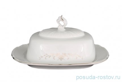 Маслёнка &quot;Констанция /Серый орнамент /отводка платина&quot;  / 025790