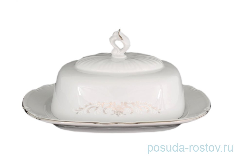 Маслёнка "Констанция /Серый орнамент /отводка платина"  / 025790