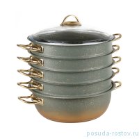 Мантоварка 30 х 10 см с антипригарным покрытием 6,4 л зелёная &quot;GRANITE STEAMER SET&quot; / 159650