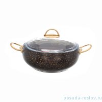 Кастрюля 24 см с крышкой антипригарное покрытие чёрная &quot;Leydi /Repast&quot; / 236538