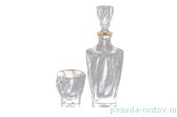 Набор для виски 7 предметов (графин 800 мл + 6 стаканов по 320 мл) &quot;Ponti /Золото&quot; / 125129