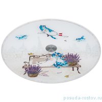 Блюдо 25 х 2,5 см вращающееся &quot;Синие коты&quot; / 224890