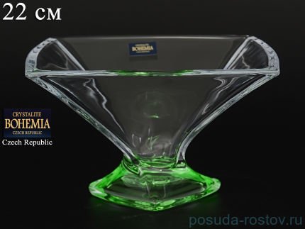 Ваза для конфет 22 см н/н &quot;Квадро /Зелёное дно&quot; / 080390