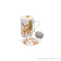Кружка с крышкой и ситечком &quot;Christmas time /Royal Classic&quot; / 228350
