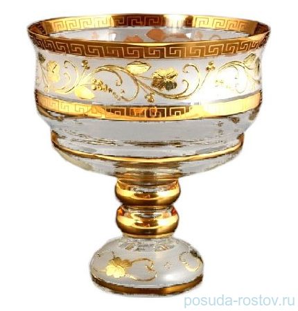 Ваза для конфет 20 см н/н белая &quot;Версаче /Золотой цветок&quot; / 086456