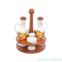 Набор для специй 5 предметов h-25 см &quot;Artigianato ceramico /Апельсин и роза&quot; / 228359
