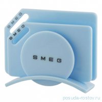 Набор разделочных досок 3 предмета на подставке голубые Smeg / 349375
