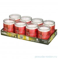 Свеча в стеклянной банке 8 шт &quot;Red&quot; (время горения 50 ч) / 317854