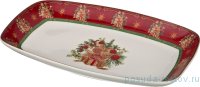 Блюдо 30 х 19 см прямоугольное красное &quot;Christmas Collection /Подарок&quot; / 192377