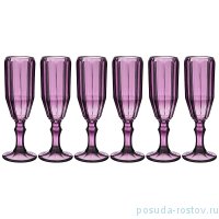 Бокалы для шампанского 150 мл 6 шт розовые &quot;Muza Color /Рокки&quot; / 193000