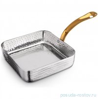 Сковородка 14 x 14 x 3.8 см квадратная мини с одной ручкой для подачи &quot;Hammered&quot; / 370363