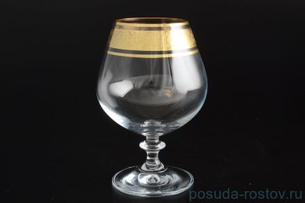 Бокалы для бренди 400 мл 6 шт &quot;Анжела /Цветочный узор на золоте&quot; / 038690