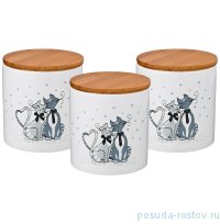Набор ёмкостей для сыпучих продуктов 10 х 10 х 11 см 3 шт 550 мл &quot;Ля мур /Agness&quot; / 191586
