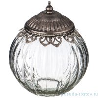 Ваза декоративная 14,5 х 14,5 см с металлической крышкой / 209367