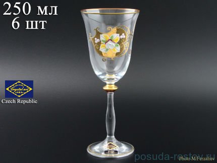 Бокалы для красного вина 250 мл 6 шт прозрачные &quot;Анжела /Лепка&quot; / 066828