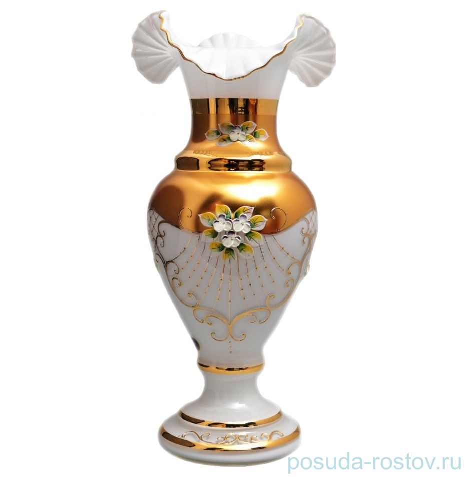 Ваза для цветов 30 см волна "Лепка белая" 9 / 004784