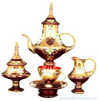 Чайный сервиз на 6 персон 15 предметов &quot;Лепка красная&quot; М+М / 054685