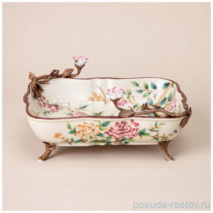 Блюдо декоративное 26 x 21 x 11.5 см прямоугольное н/н  / 342677