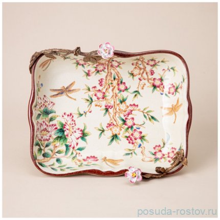 Блюдо декоративное 26 x 21 x 11.5 см прямоугольное н/н  / 342677