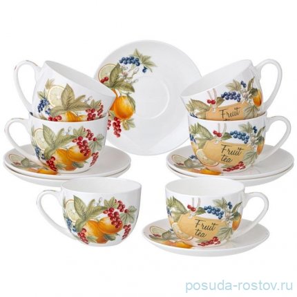 Набор чайных пар 330 мл 6 шт &quot;Fruit basket /Fruit  tea&quot; / 349095