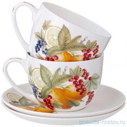 Набор чайных пар 330 мл 6 шт &quot;Fruit basket /Fruit  tea&quot; / 349095