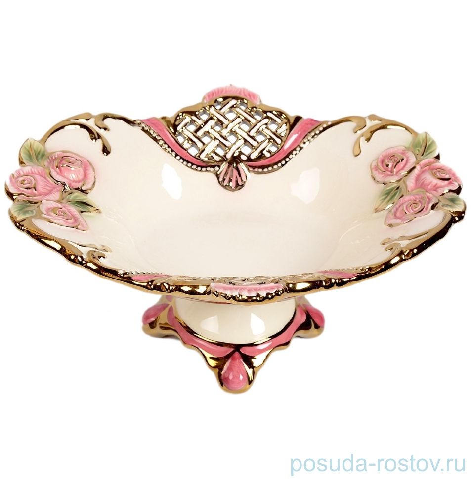 Фруктовница овальная н/н "Розы розовые /Royal Classics" 12 / 150998