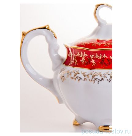 Заварочный чайник 1,1 л &quot;Мария /Красная с золотыми листиками&quot; / 043889