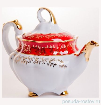 Заварочный чайник 1,1 л &quot;Мария /Красная с золотыми листиками&quot; / 043889