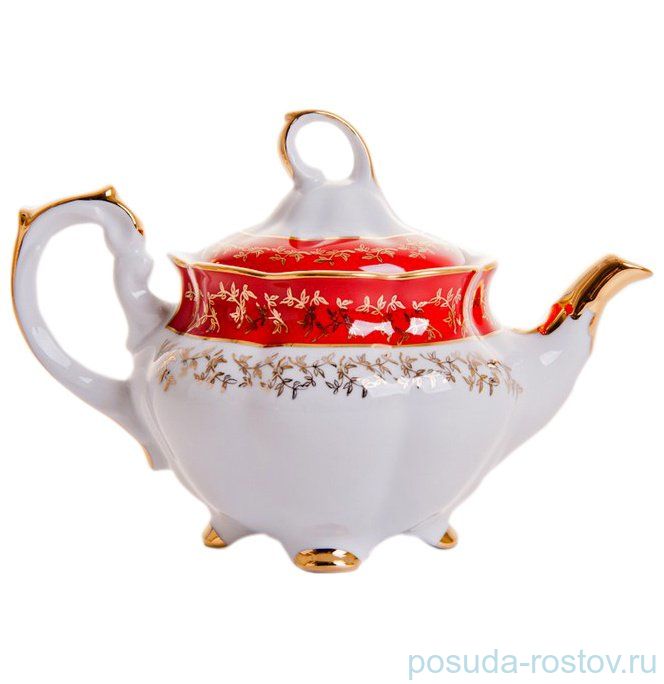Заварочный чайник 1,1 л "Мария /Красная с золотыми листиками" / 043889