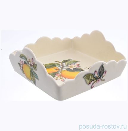 Салфетница 22 х 22 см квадратная &quot;Artigianato ceramico /Лимоны&quot; / 156819