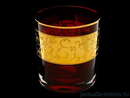 Стаканы для виски 280 мл 6 шт &quot;Гольф /Рубин в золотой оправе&quot; / 029589