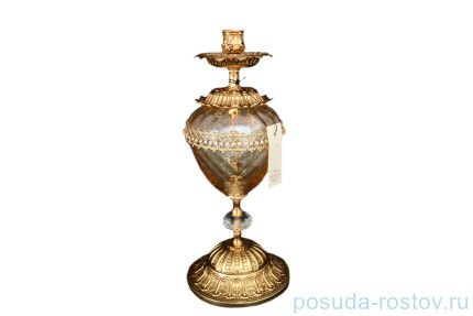 Подсвечник 33 см &quot;Франко /Кубок янтарный с золотом&quot; / 046916