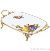 Блюдо 47 х 25 см овальное н/н с ручками &quot;Фрукты&quot; / 277888