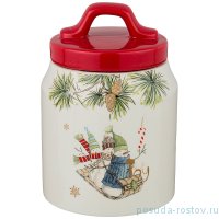 Емкость для сыпучих продуктов 600 мл 10 х 10 х 14 см &quot;Зимняя забава&quot; / 220659