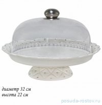 Тортница 32 см н/н с крышкой &quot;Северное сияние&quot; (подарочная упаковка)  / 375963