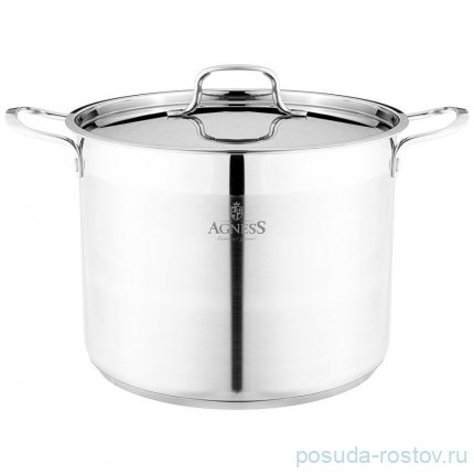 Кастрюля 28 x 24 см с крышкой 14 л индукционное дно Agness / 339531