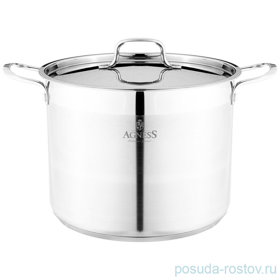 Кастрюля 28 x 24 см с крышкой 14 л индукционное дно Agness / 339531