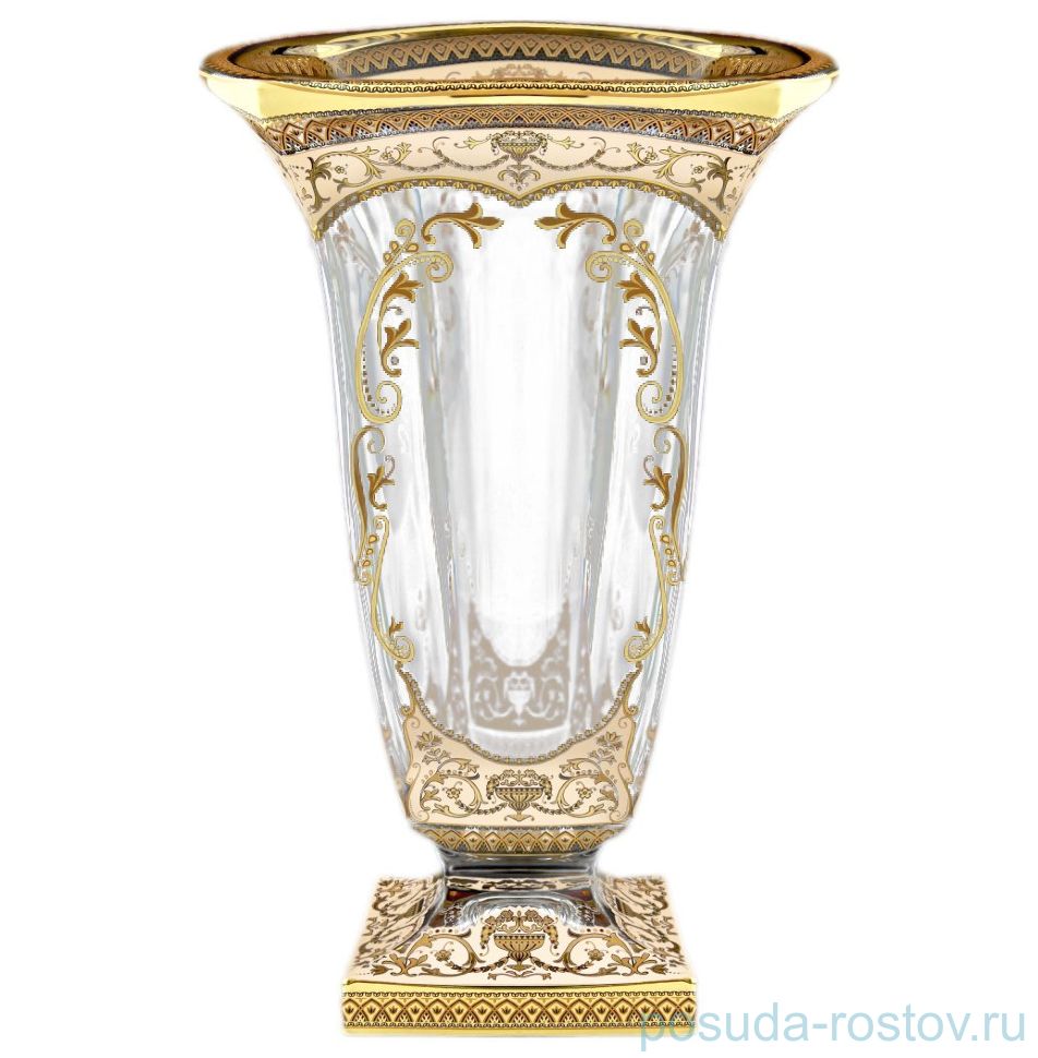 Ваза для цветов 33 см "Магма /Империя /Бежевая" / 069965
