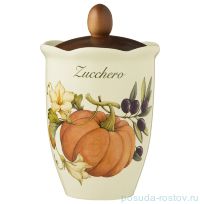 Банка для сыпучих продуктов 19 см с деревянной крышкой Сахар &quot;Artigianato ceramico /Тыква&quot; / 149391