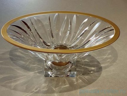 Фруктовница 36 х 20 х 16 см н/н овальная &quot;Flame /Матовая полоса&quot; AS Crystal / 208840