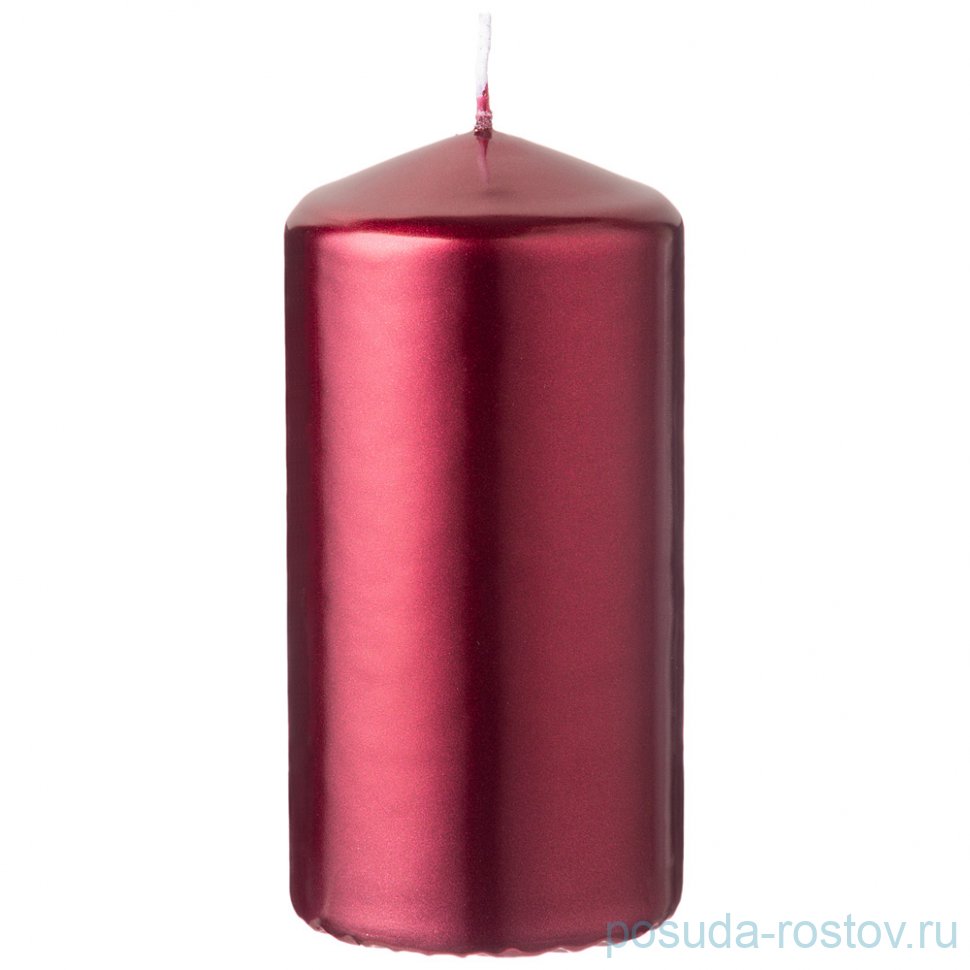 Свеча столбик 6 х 12 см /бордо металлик / 283010
