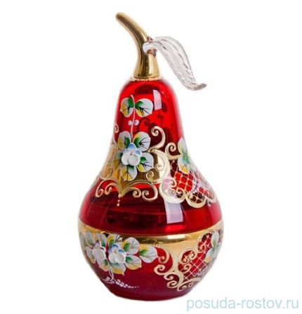 Вазочка с крышкой - груша &quot;Лепка красная&quot; маленькая / 046762