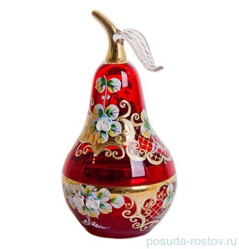 Вазочка с крышкой - груша "Лепка красная" маленькая / 046762