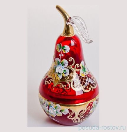 Вазочка с крышкой - груша &quot;Лепка красная&quot; маленькая / 046762